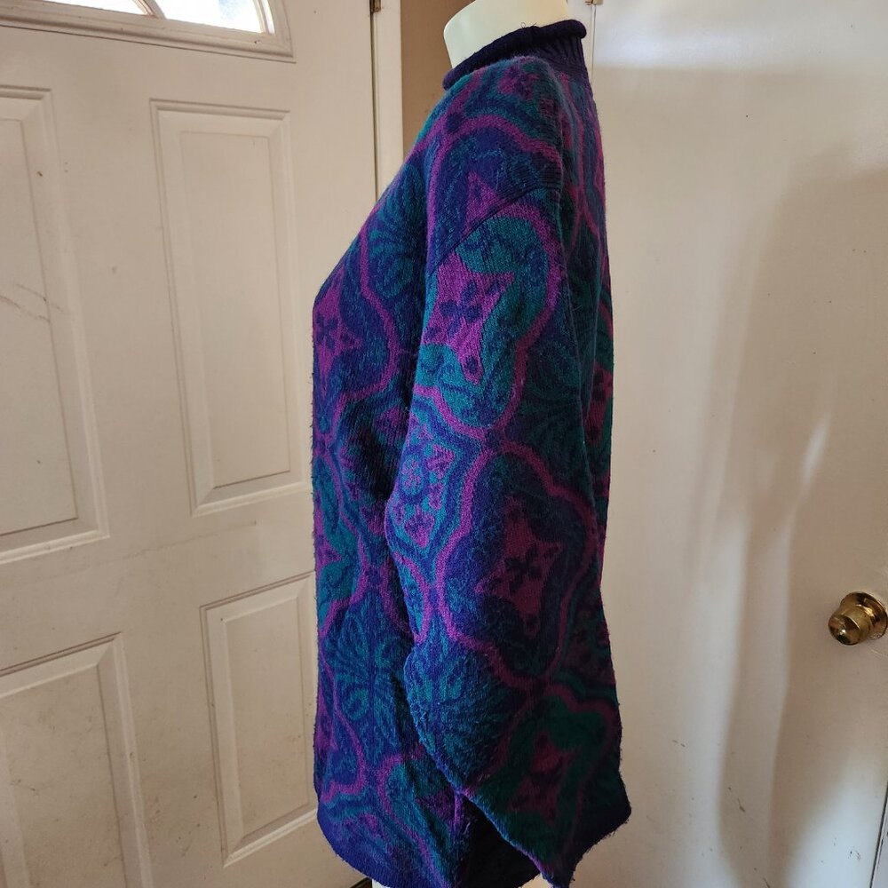 Mcnaughton Wear Petites Womens 90s Pullover Sweater Shoulder Pads Purple ReadDsc - Picture 5 of 11